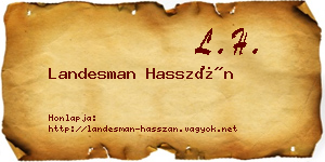 Landesman Hasszán névjegykártya